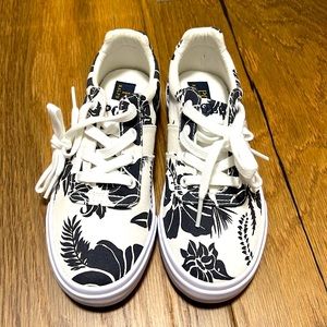 NWOT..Never Worn Polo Ralph Lauren Tropical Black & White Sneakers